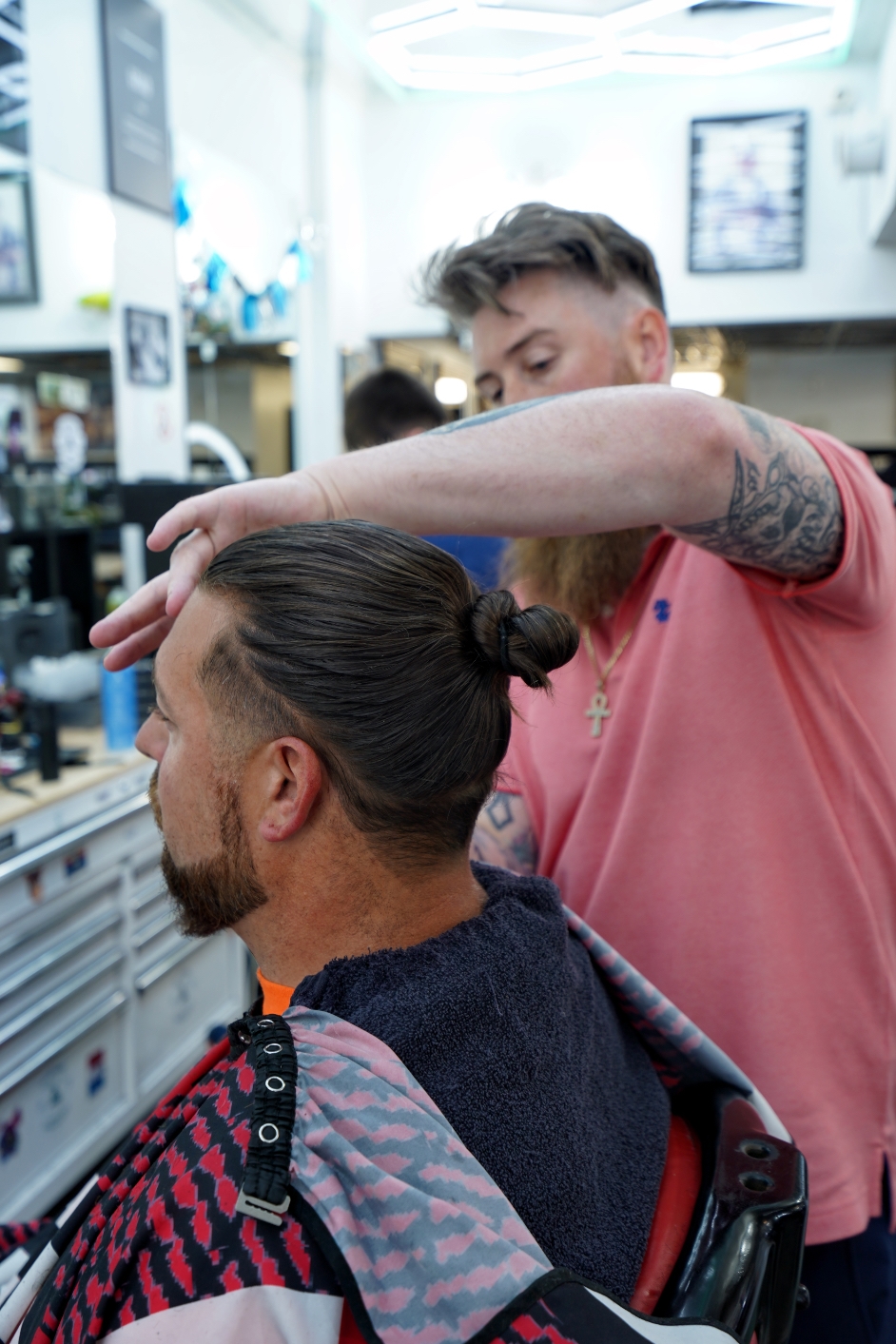 Customer getting a haircut