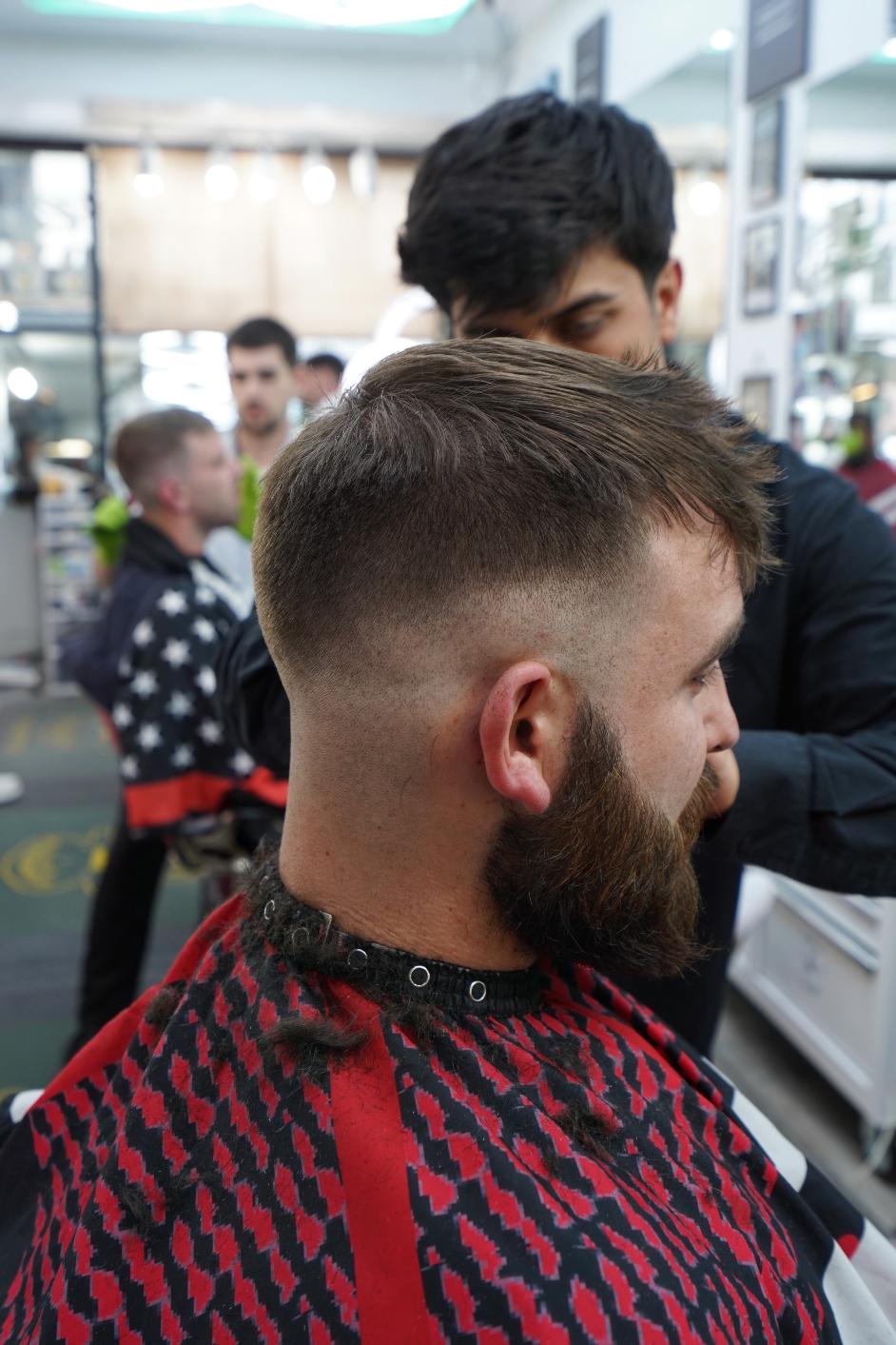 Beard trimming at Flippers Barbershop Troy New York